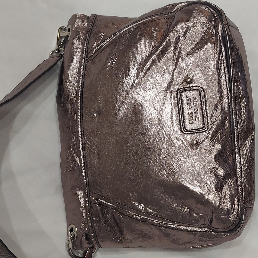 NINE WEST Metallic Convertible Handbag - Picture 2 of 9